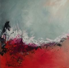 VAGUES ROUGES 80x80cm